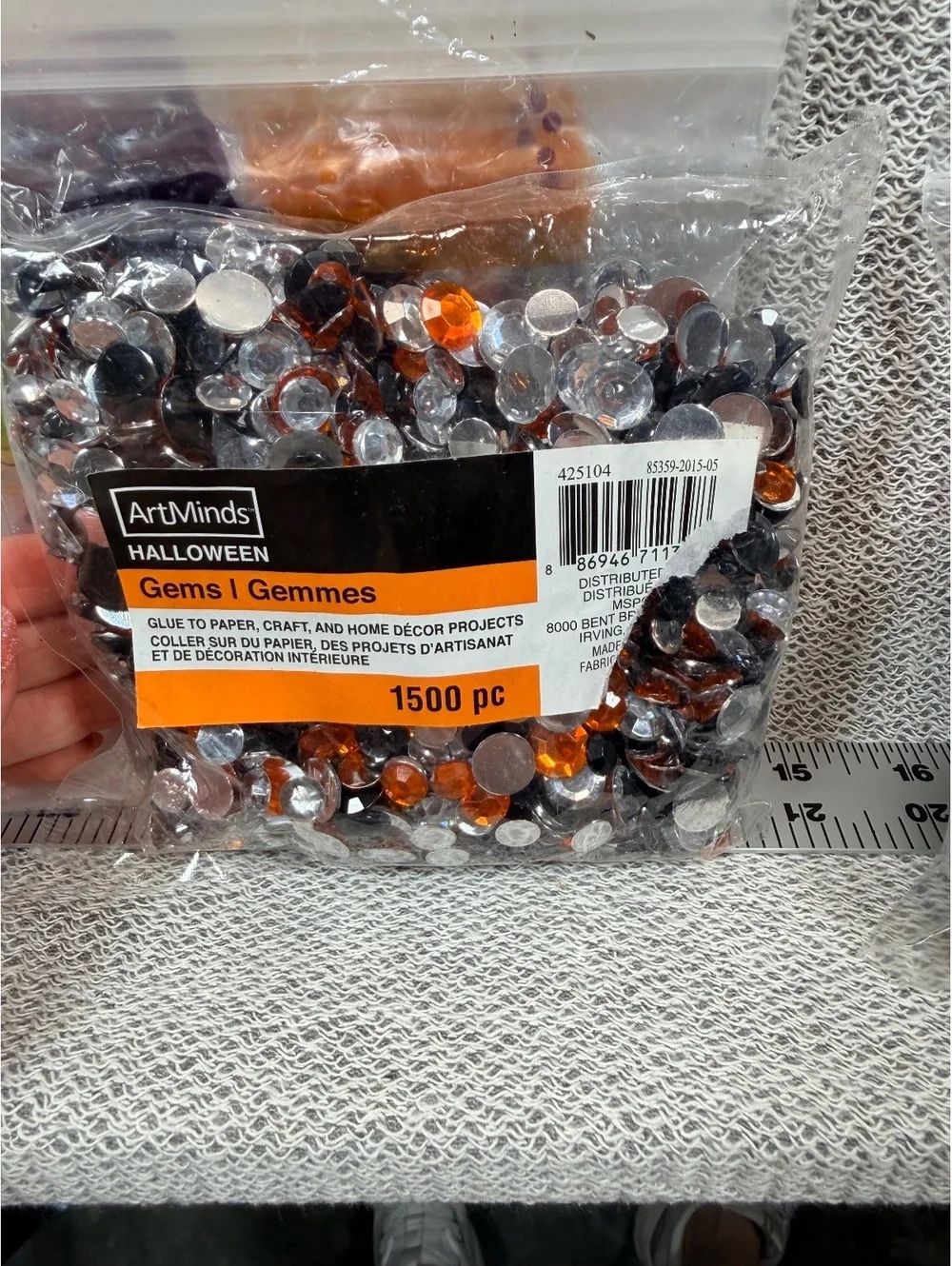 Halloween Craft Decoration Kit with Gems, Cupcake Liners, and Picks